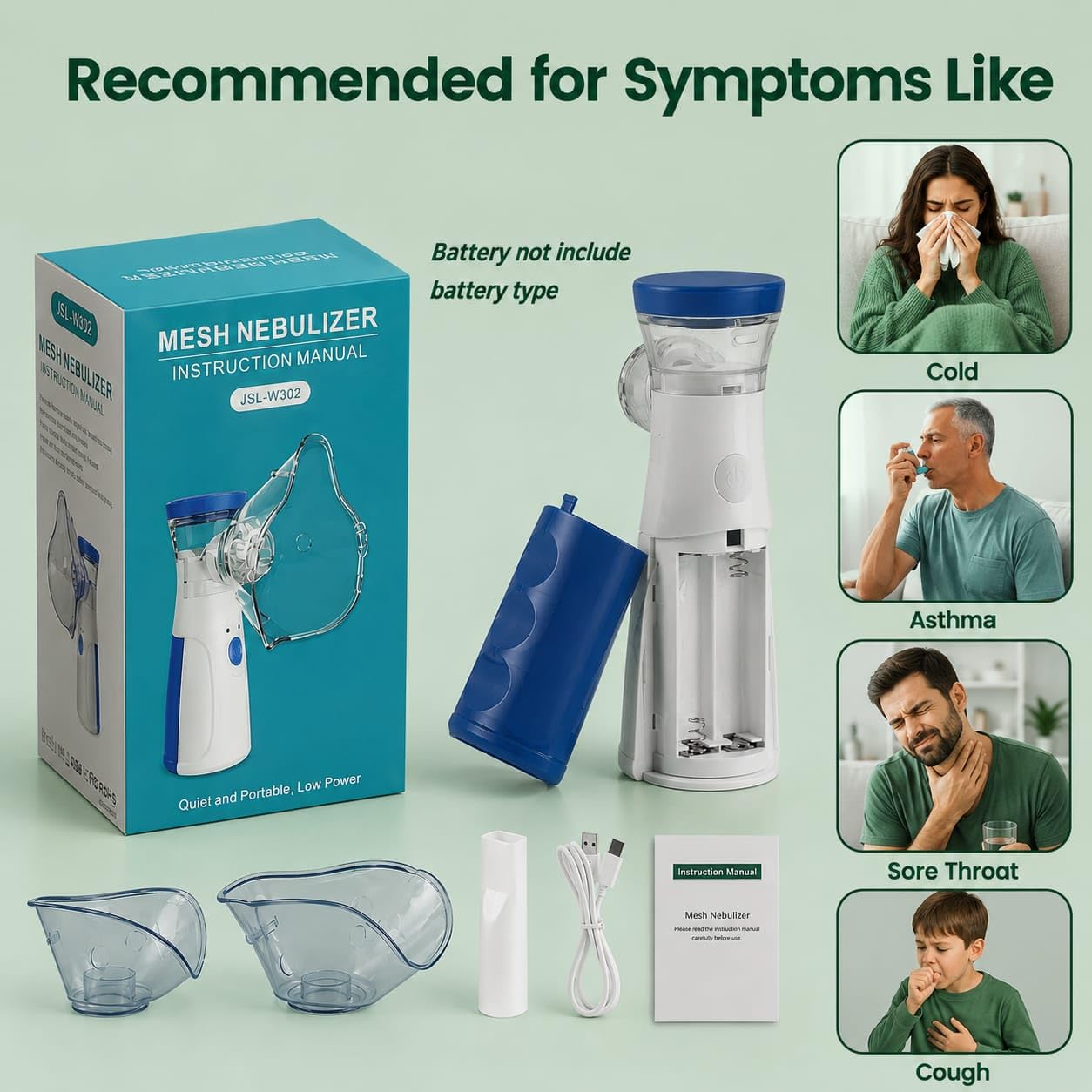 Portable Mesh Nebulizer for Kids & Adults